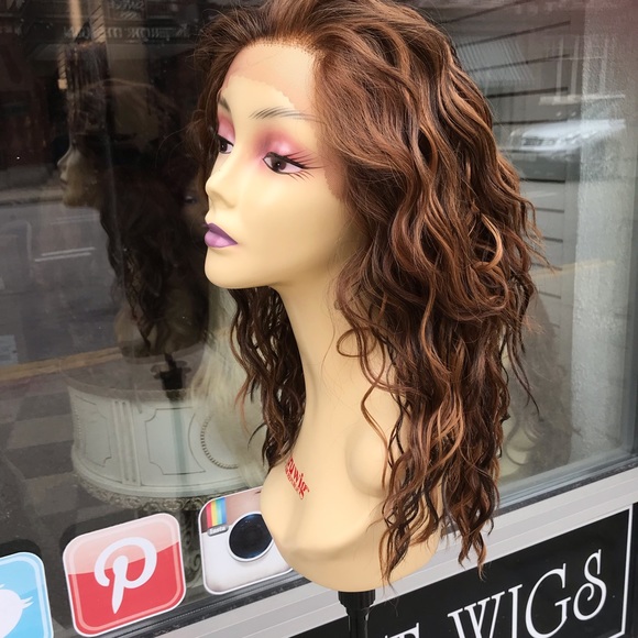 Wigs copper ginger brown curly Lacefront 2020  wig - Picture 4 of 8